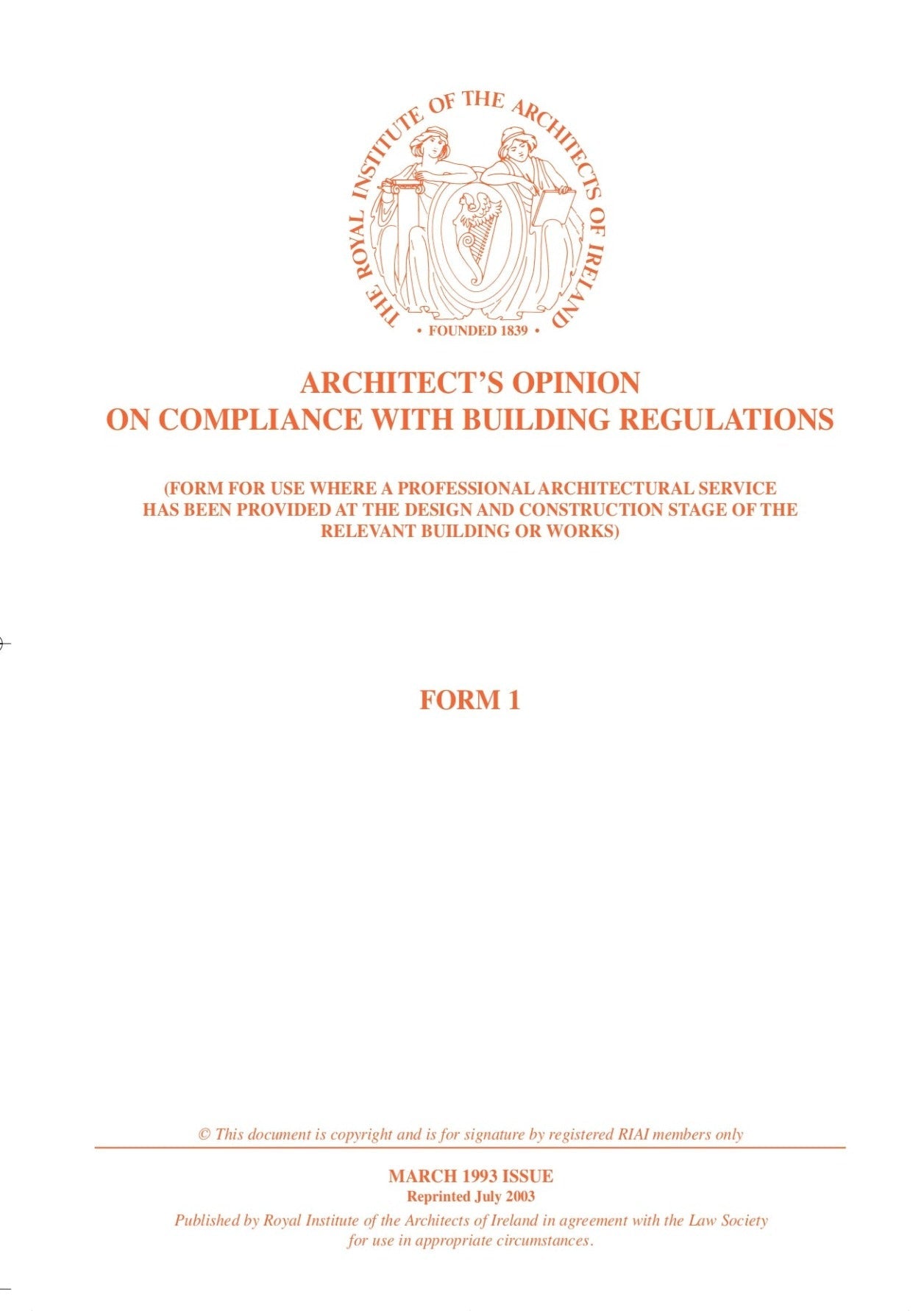Architect's Opinions on Compliance