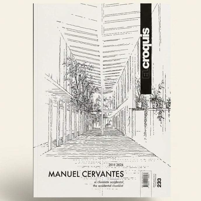 Cover of 'El Croquis' magazine featuring a architectural drawing and text about Manuel Cervantes.