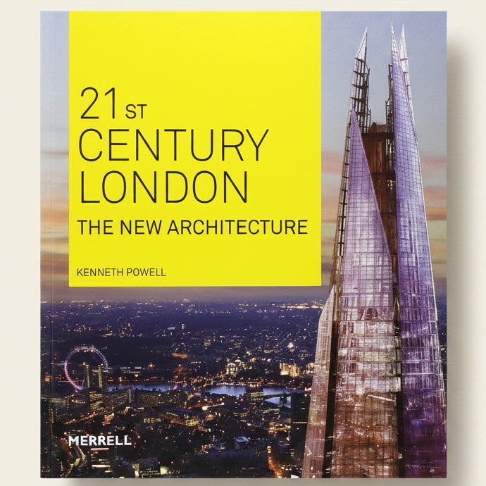 Book cover of '21st Century London: The New Architecture' with a skyscraper and cityscape.