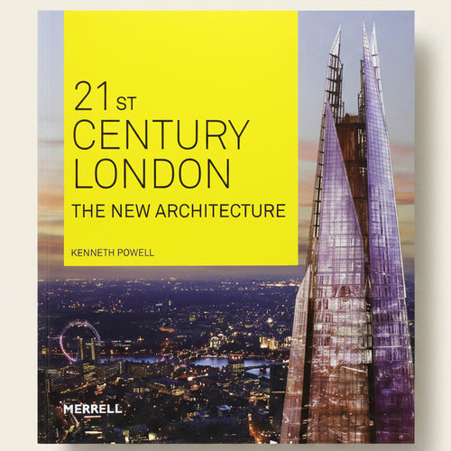Book cover of '21st Century London: The New Architecture' with a skyscraper and cityscape.