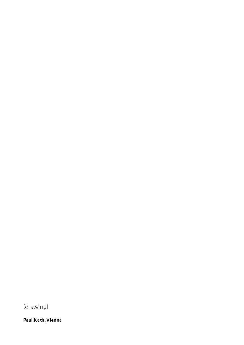 A minimalist white page with small black text at the bottom left reading '(drawing)' and 'Paul Keth, Vienna'.