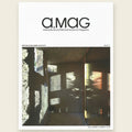Cover of a magazine titled 'a.mag' with architectural interior design on a beige background