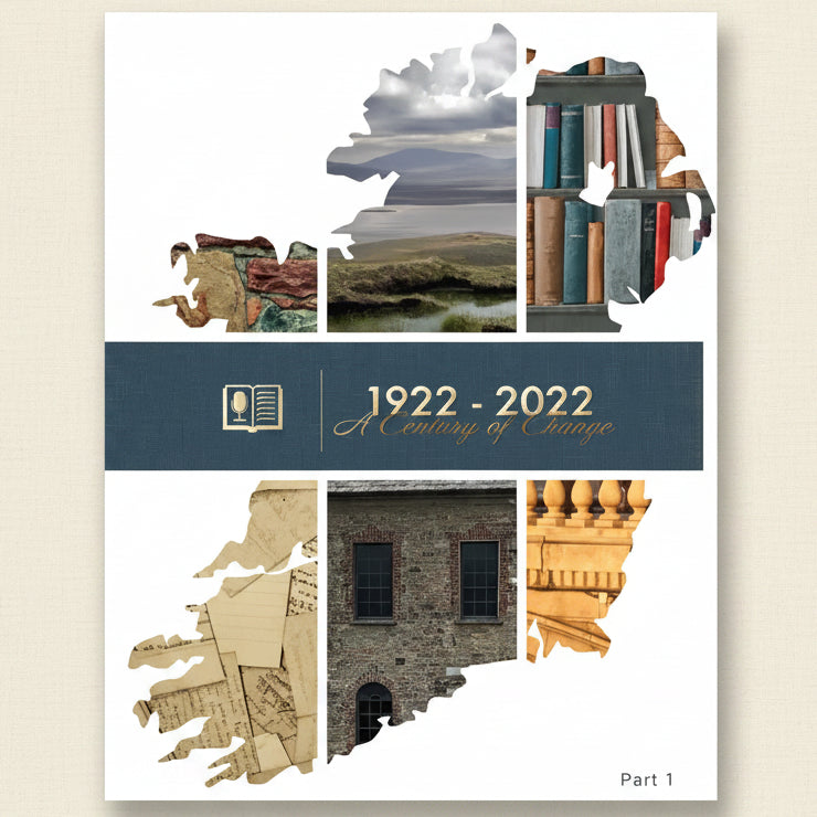 Book cover with collage of images and text '1922-2022 A Century of Change' on a white background