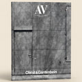 Cover of a book titled 'Material Order' by Christ & Gantenbein featuring a monochromatic image of doors.