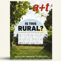 Cover of a book or magazine with a question about rural architecture, featuring a map and trees.