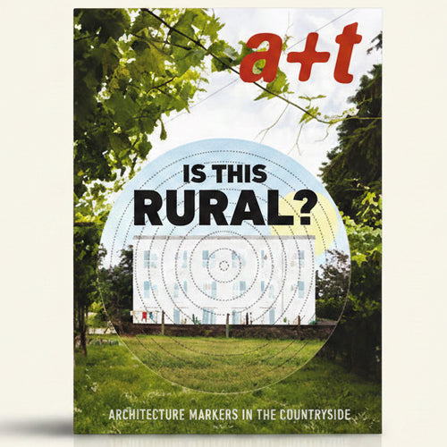Cover of a book or magazine with a question about rural architecture, featuring a map and trees.