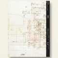 Architectural blueprint with text on a white background