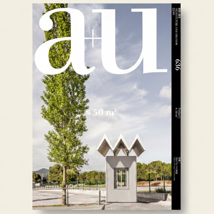 Cover of a magazine with a modern building and tree, featuring the logo 'au'.