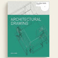 Book cover of 'Architectural Drawing' by David Dernie with architectural line drawing on a teal background.