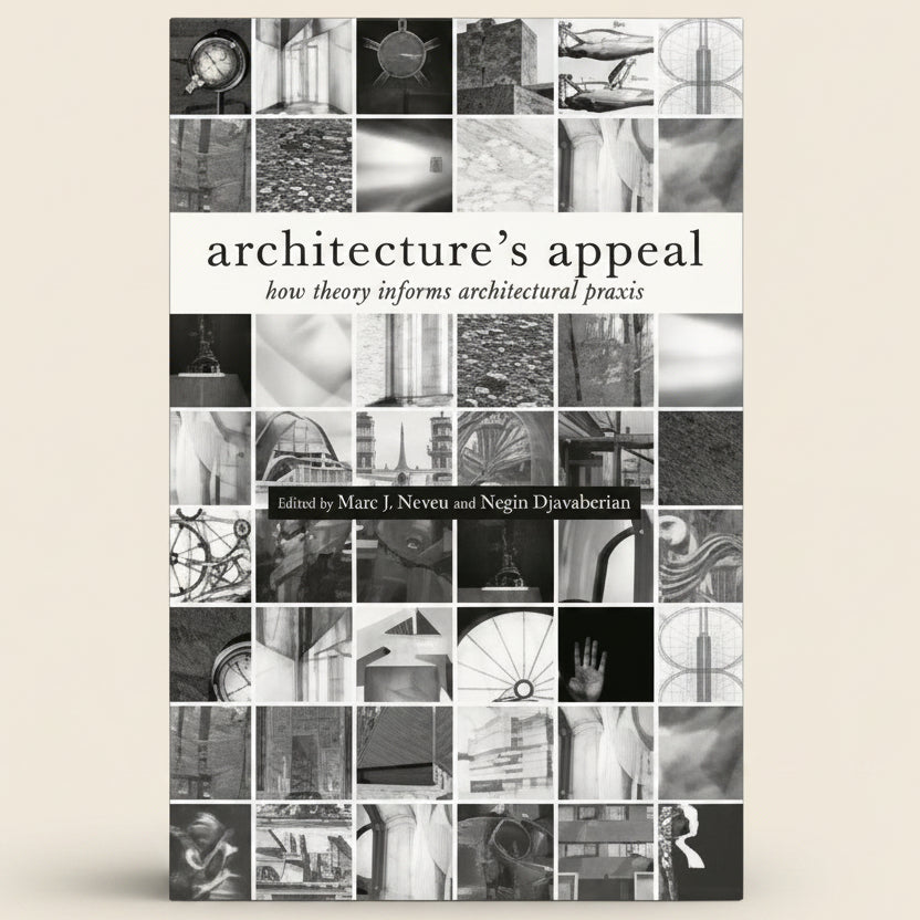 Book cover of 'Architecture's Appeal' with collage of architectural images