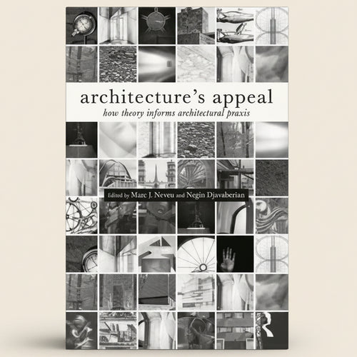 Book cover of 'Architecture's Appeal' with collage of architectural images
