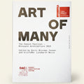 Book cover of 'Art of Many' with text about Danish Pavilion and Biennale Architettura 2016.