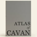 Gray book titled 'Atlas of Cavan' on a white background