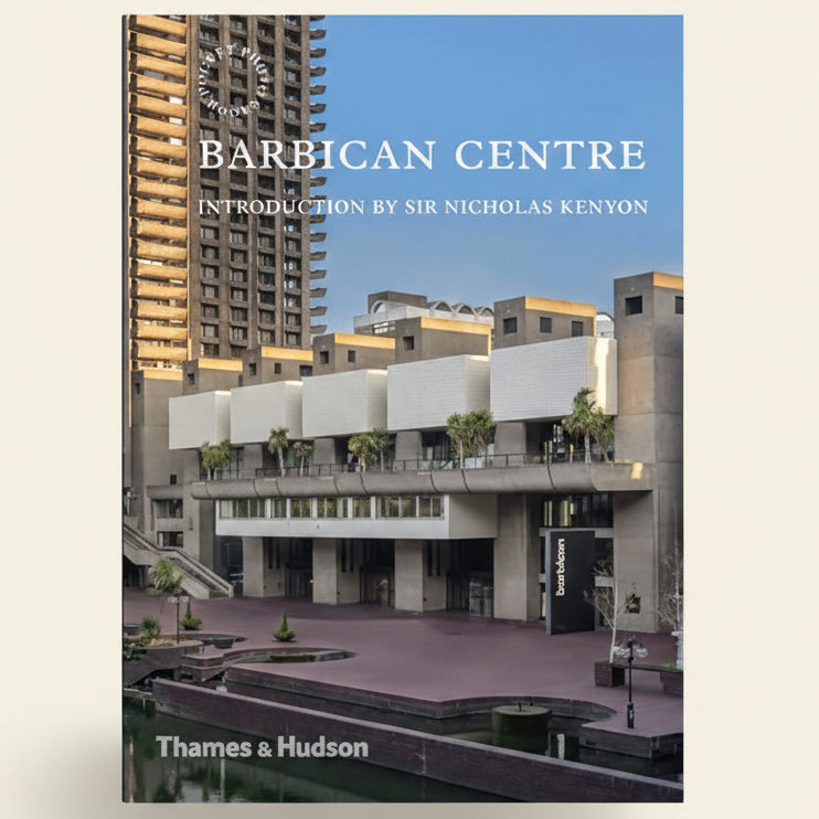 Book cover of 'Barbican Centre' with a modern architectural building in the background.