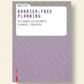 Book cover of 'Barrier-Free Planning' with text and geometric design.