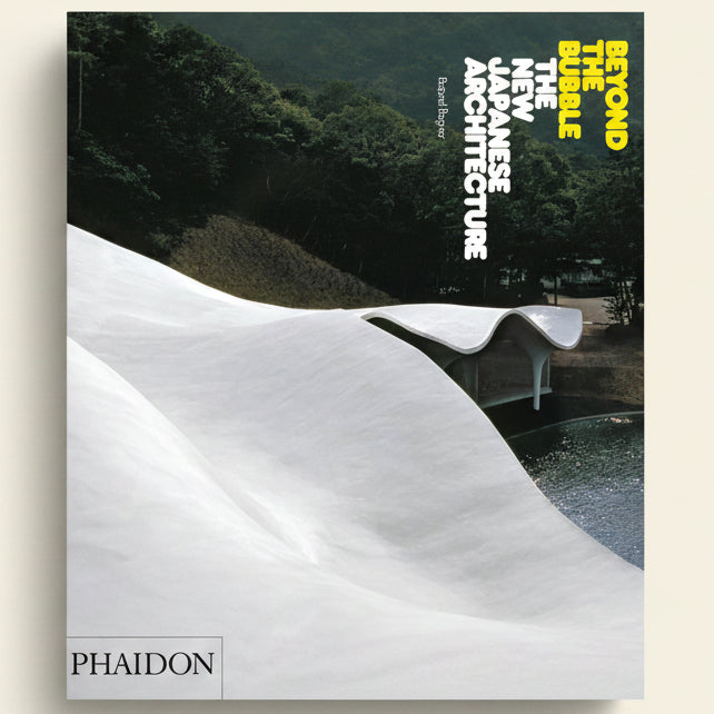 Cover of a book titled 'Beyond the Bubble: The New Japanese Architecture' by Bensley, featuring a modern architectural design.