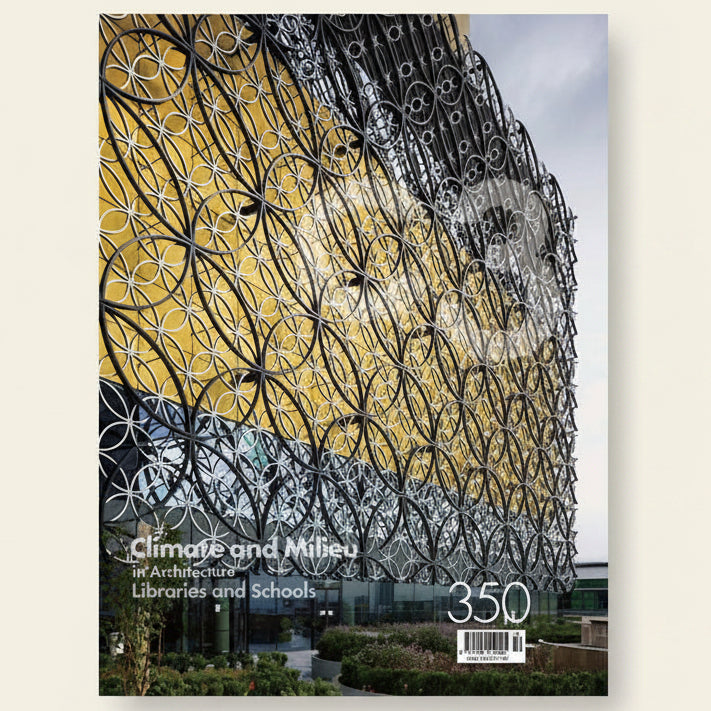 Book cover with architectural design and text on a white background