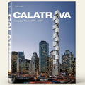 Book cover of 'Calatrava: Complete Works 1979-2009' with architectural images and 'Taschen' branding.