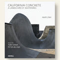 Book cover of 'California Concrete: A Landscape of Skateparks' with a concrete skatepark structure.