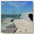 Cover of 'Charles Correa: India's Greatest Architect' with architectural design and ocean view.