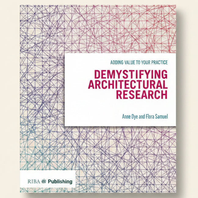 Book cover of 'Demystifying Architectural Research' with geometric design