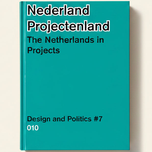 Book cover of 'Nederland Projectenland: The Netherlands in Projects' with teal background and black text.