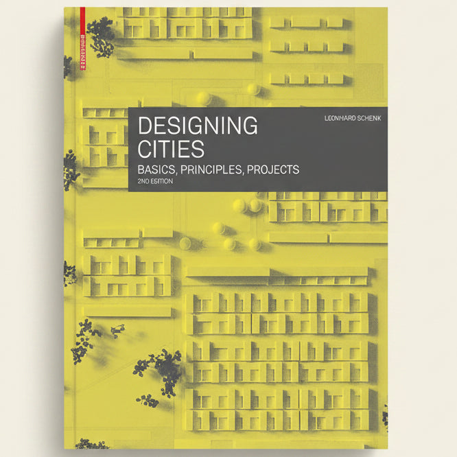 Book cover of 'Designing Cities' with architectural illustrations and title text.