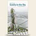 Book cover of 'Designing the Ecocity-in-the-Sky' with architectural model and cityscape background