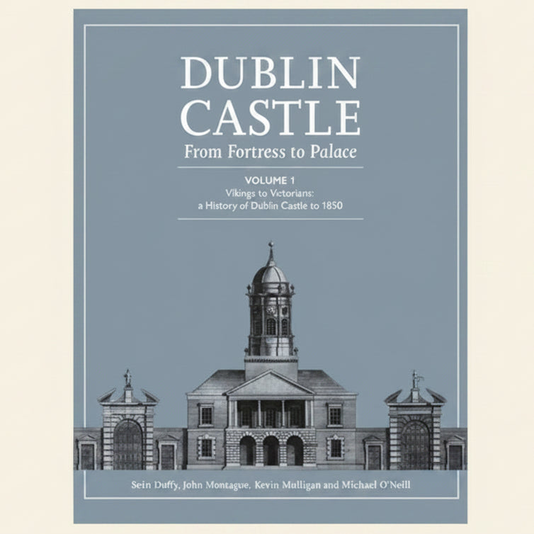 Book cover of 'Dublin Castle: From Fortress to Palace' with architectural illustration on a gray background
