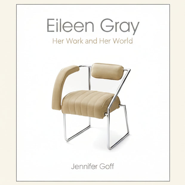 Book cover of 'Eileen Gray: Her Work and Her World' with a chair design on a white background