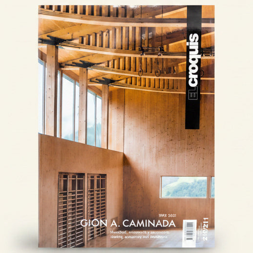 Cover of 'El Croquis' magazine featuring a wooden interior design with 'Gion A. Caminada' text.