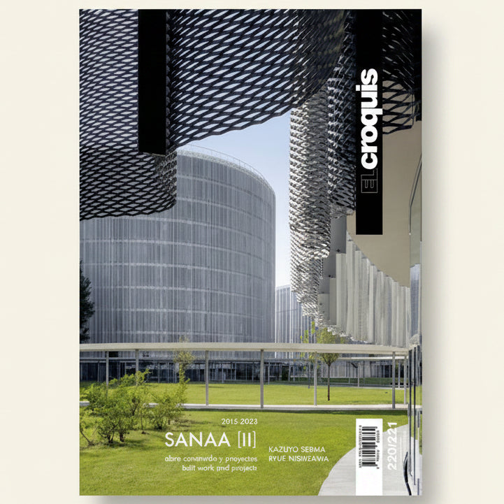Cover of 'Croquis' magazine featuring modern architectural design with 'Sanaa' branding.