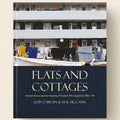 Book cover of 'Flats and Cottages' with laundry hanging on a line in front of a building.