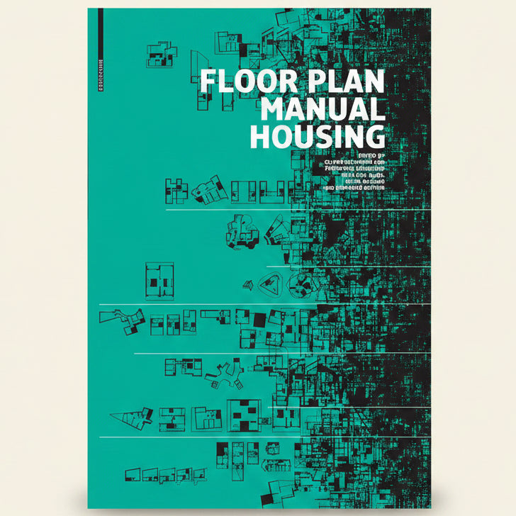 Book cover of 'Floor Plan Manual Housing' with architectural floor plans on a teal background