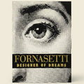 Book cover of 'Fornasetti: Designer of Dreams' with a black and white eye illustration.