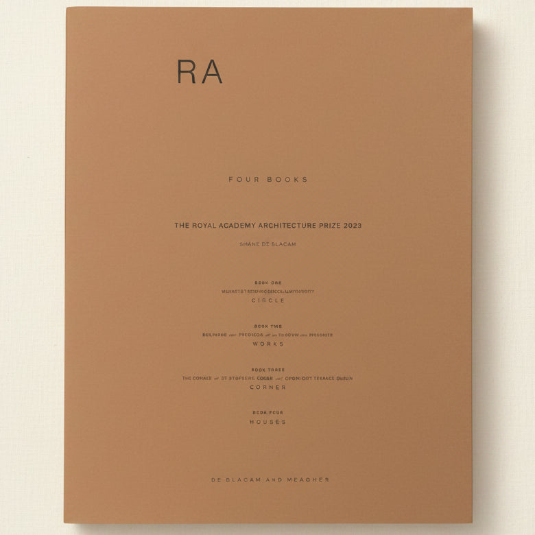 Brown book cover with 'RA' and text on a white background