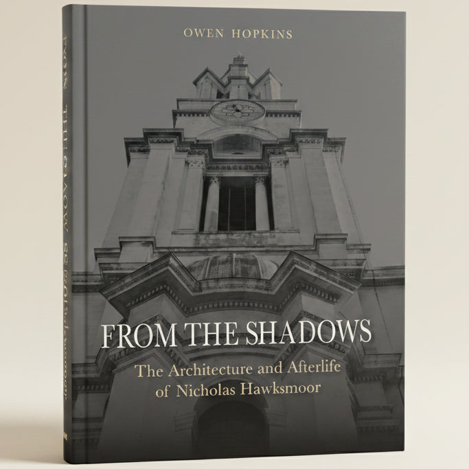 Book cover of 'From the Shadows' by Owen Hopkins with architectural design.