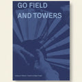 Book cover with text 'GO FIELD AND TOWERS' and a graphic of hands holding cards against a blue background.