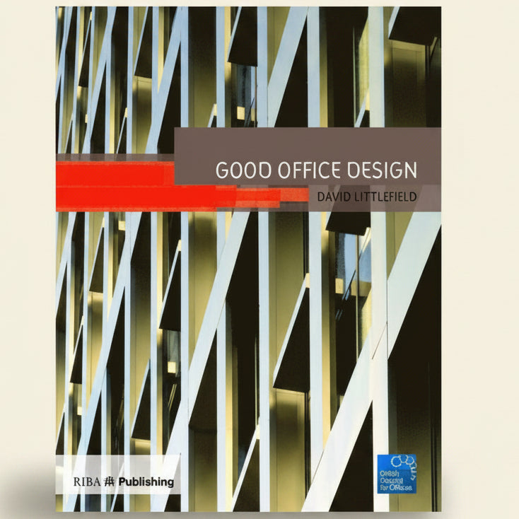 Book cover of 'Good Office Design' by David Littledale with architectural design background