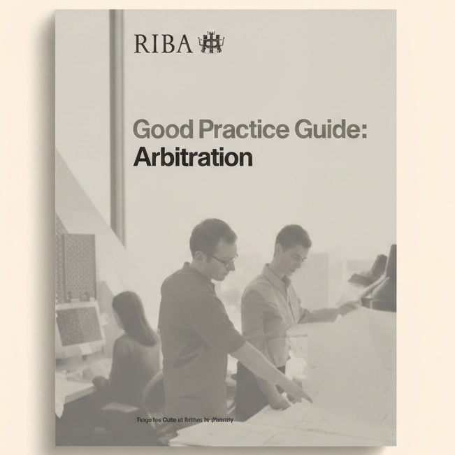 Book titled 'Good Practice Guide: Arbitration' with people in a room on the cover.