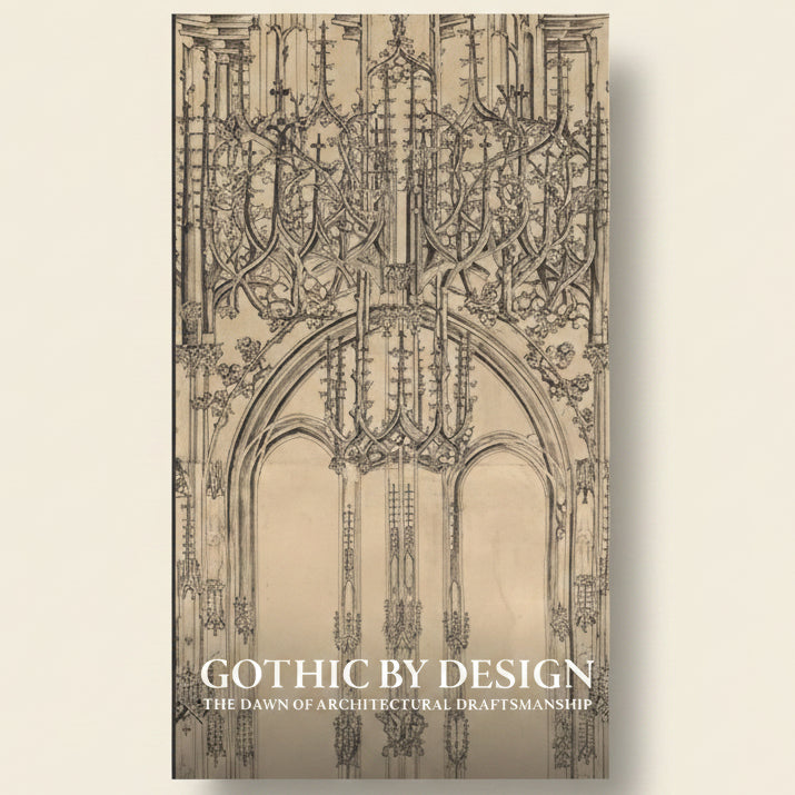 Gothic architectural design with intricate details and text 'Gothic by Design' at the bottom.
