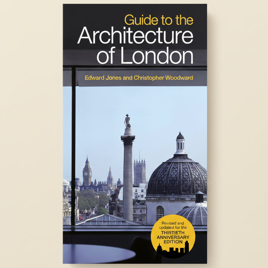 Book cover of 'Guide to the Architecture of London' with a view of London's skyline.