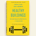 Book cover of 'Healthy Buildings' with text and minimal design elements on a yellow background
