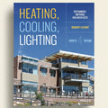 Book cover of 'Heating, Cooling, Lighting' by Norbert Lechner with a modern building in the background.