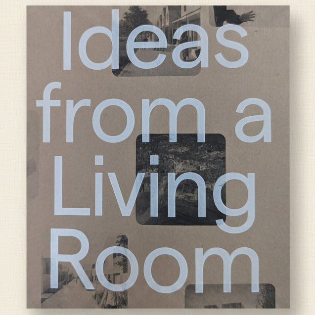 Book cover with text 'Ideas from a Living Room' on a beige background