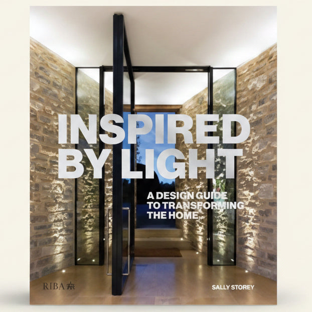 Book cover of 'Inspired by Light' with a modern interior design background