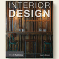 Book cover of 'Interior Design: A Professional Guide' by Jenny Grove with a wooden wall and stools in the background.
