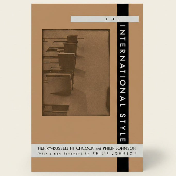 Book cover of 'The International Style' with a brown background and text.