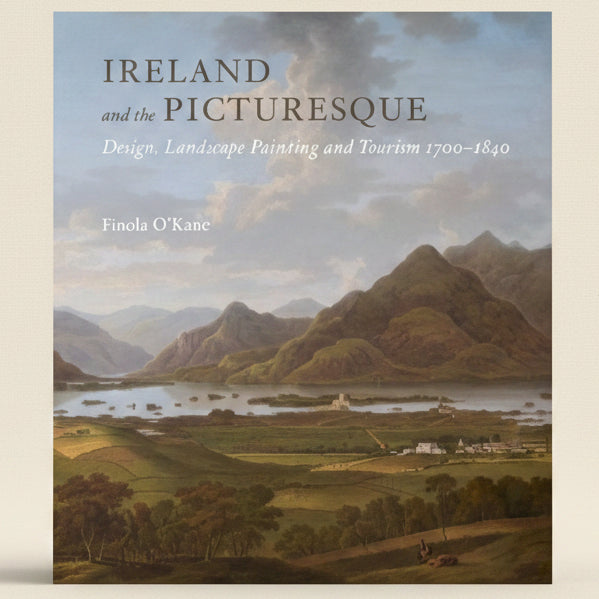 Book cover of 'Ireland Picturesque' with a landscape painting of mountains and valley.