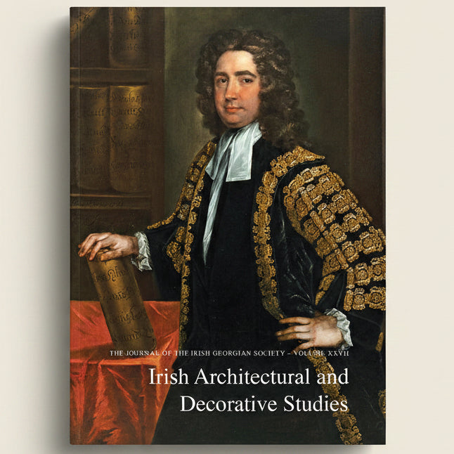 Book cover with a portrait of a man in formal attire, likely from the Irish Georgian Society, on a dark background.